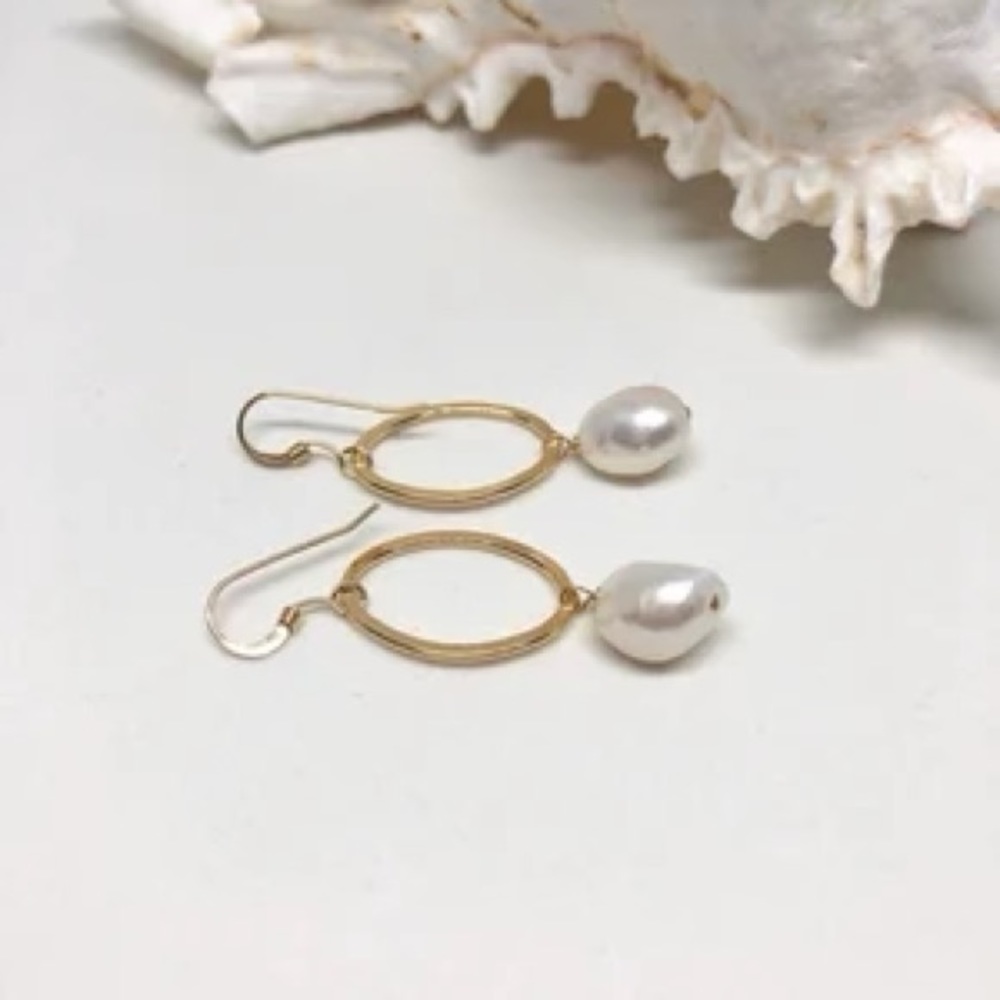 Pearl Hoop Earrings